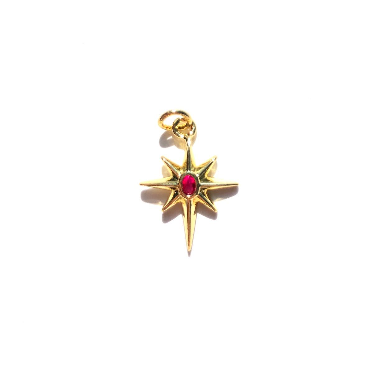 10pcs/lot 20.5*14.7mm Colorful CZ Paved North Star Charms
