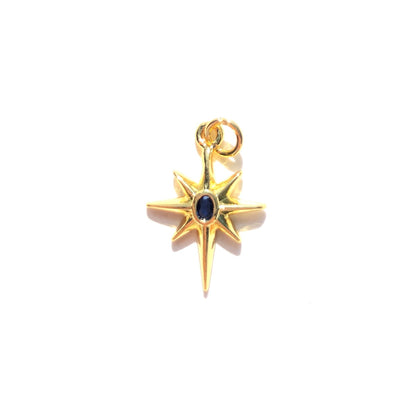 10pcs/lot 20.5*14.7mm Colorful CZ Paved North Star Charms