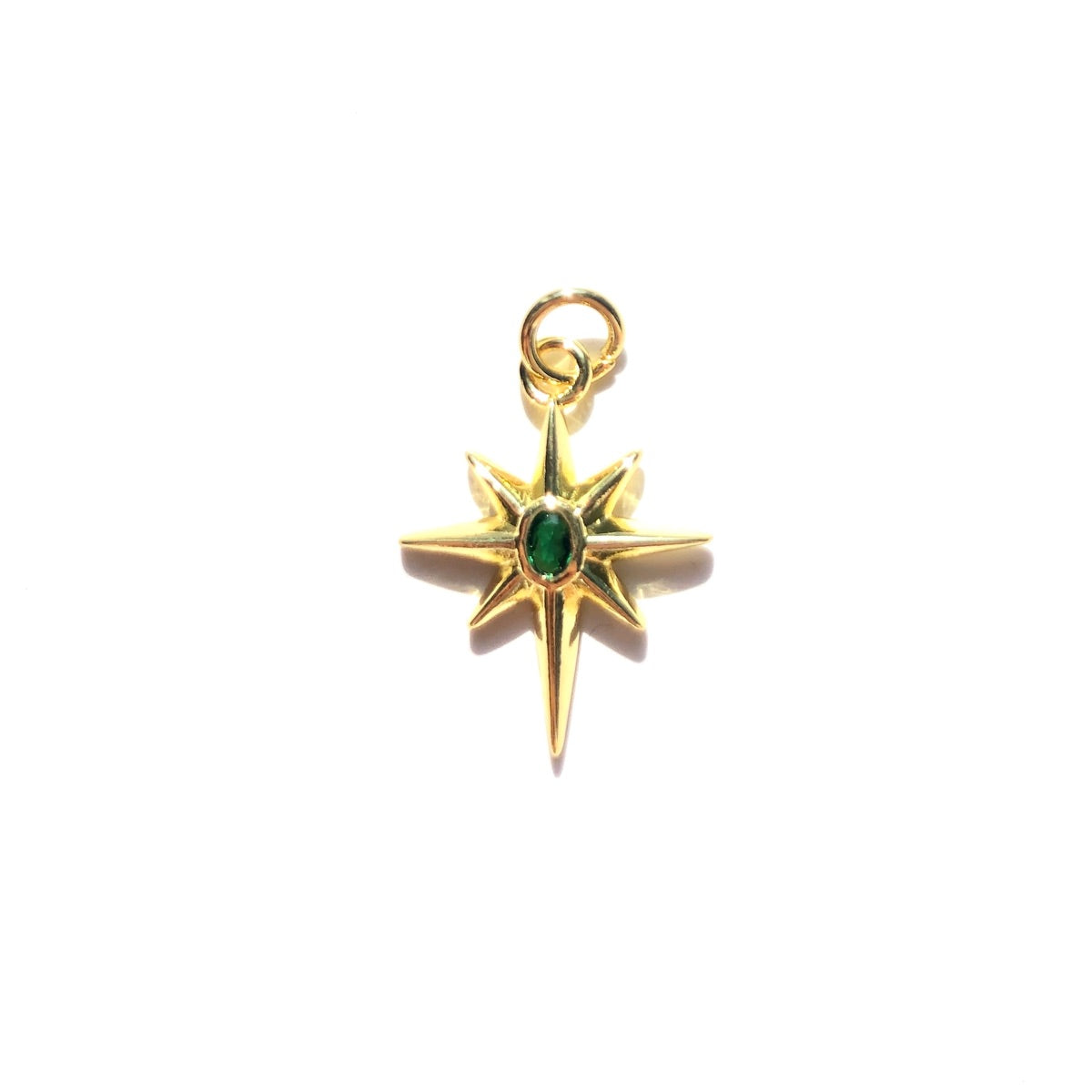 10pcs/lot 20.5*14.7mm Colorful CZ Paved North Star Charms