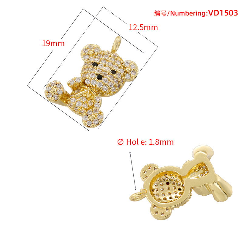 10pcs/lot CZ Paved Cute Small Bear Charms CZ Paved Charms Animals & Insects New Charms Arrivals Charms Beads Beyond