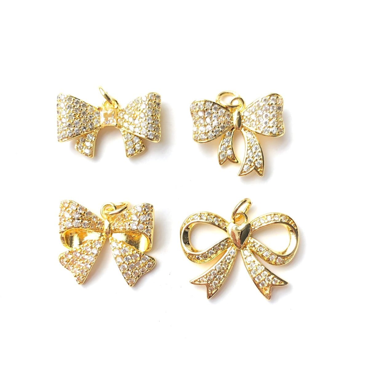 10pcs/lot Small Size CZ Paved Bow Bowknot Charms CZ Paved Charms Bow Ties New Charms Arrivals Charms Beads Beyond