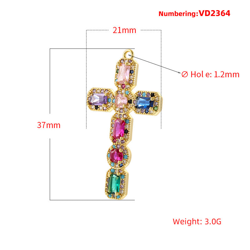 10pcs/lot Multicolor Blue Clear CZ Paved Cross Charms CZ Paved Charms Crosses New Charms Arrivals Charms Beads Beyond