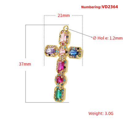 10pcs/lot Multicolor Blue Clear CZ Paved Cross Charms CZ Paved Charms Crosses New Charms Arrivals Charms Beads Beyond