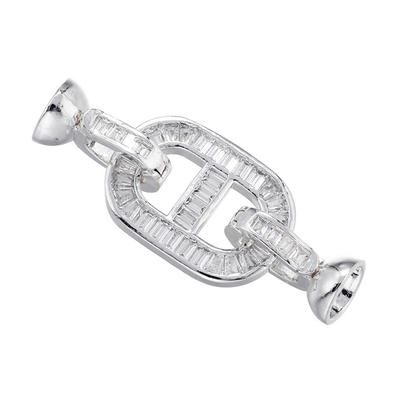5pcs/lot CZ Paved Clasps Connector for Bracelets & Necklaces Making Style 1 Silver Accessories Charms Beads Beyond