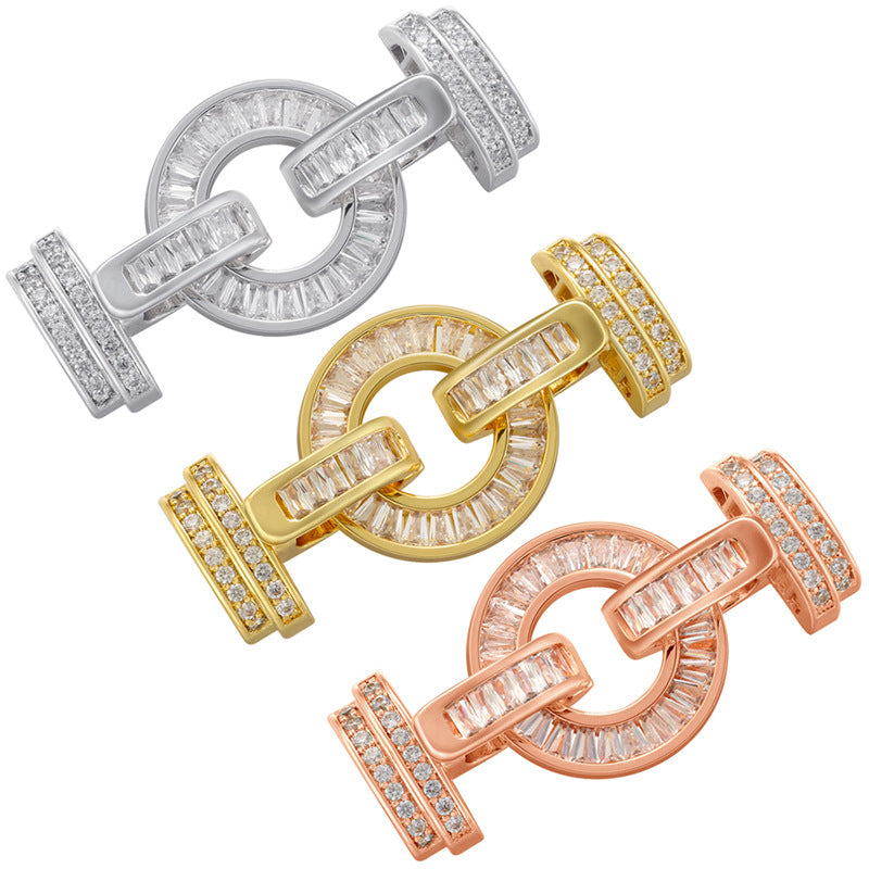 5-10pcs/lot CZ Paved Round Clasp / Connectors for Bracelets & Necklaces Making Mix Colors Accessories Charms Beads Beyond