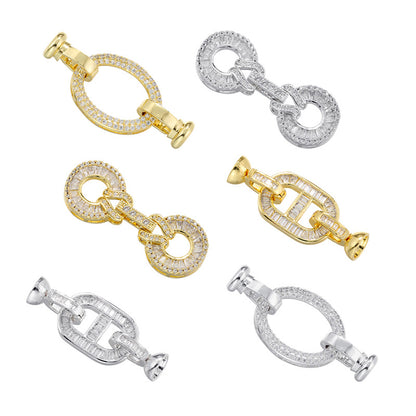 5pcs/lot CZ Paved Clasps Connector for Bracelets & Necklaces Making Mix Random Styles Accessories Charms Beads Beyond