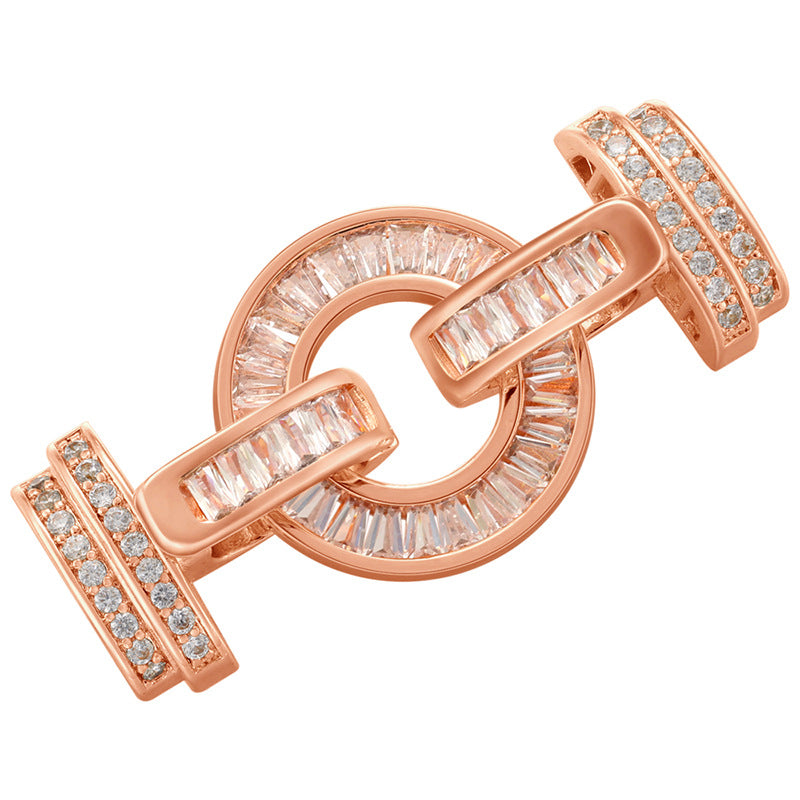 5-10pcs/lot CZ Paved Round Clasp / Connectors for Bracelets & Necklaces Making Rose Gold Accessories Charms Beads Beyond