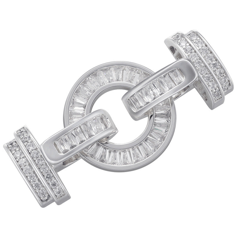 5-10pcs/lot CZ Paved Round Clasp / Connectors for Bracelets & Necklaces Making Silver Accessories Charms Beads Beyond