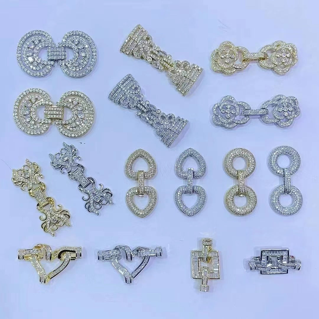 5pcs/lot Multi Styles CZ Paved Connectors for Bracelet & Necklace CZ Paved Connectors Chain Charms Beads Beyond