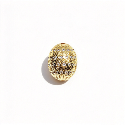 10pcs/lot 16mm 20mm CZ Paved Oval Egg Spacer Beads CZ Paved Spacers New Spacers Arrivals Oval Spacers Charms Beads Beyond