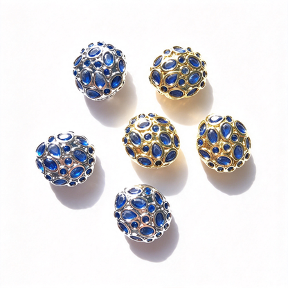 5-10pcs/lot 13*11.6mm Purple Green Blue Fuchsia CZ Egg Beads Spacers Mix Blue CZ Paved Spacers Egg Beads New Spacers Arrivals Charms Beads Beyond