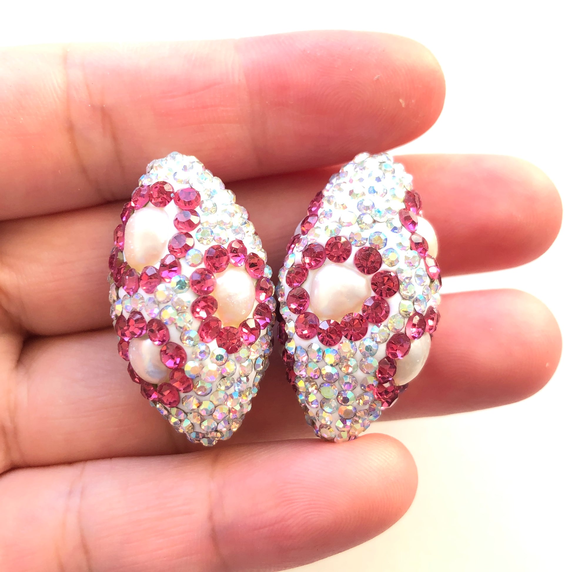 1PC Multicolor Rhinestone Pave Oval Spacers / Focal Beads Style 3 Rhinestone Spacers Focal Beads Charms Beads Beyond