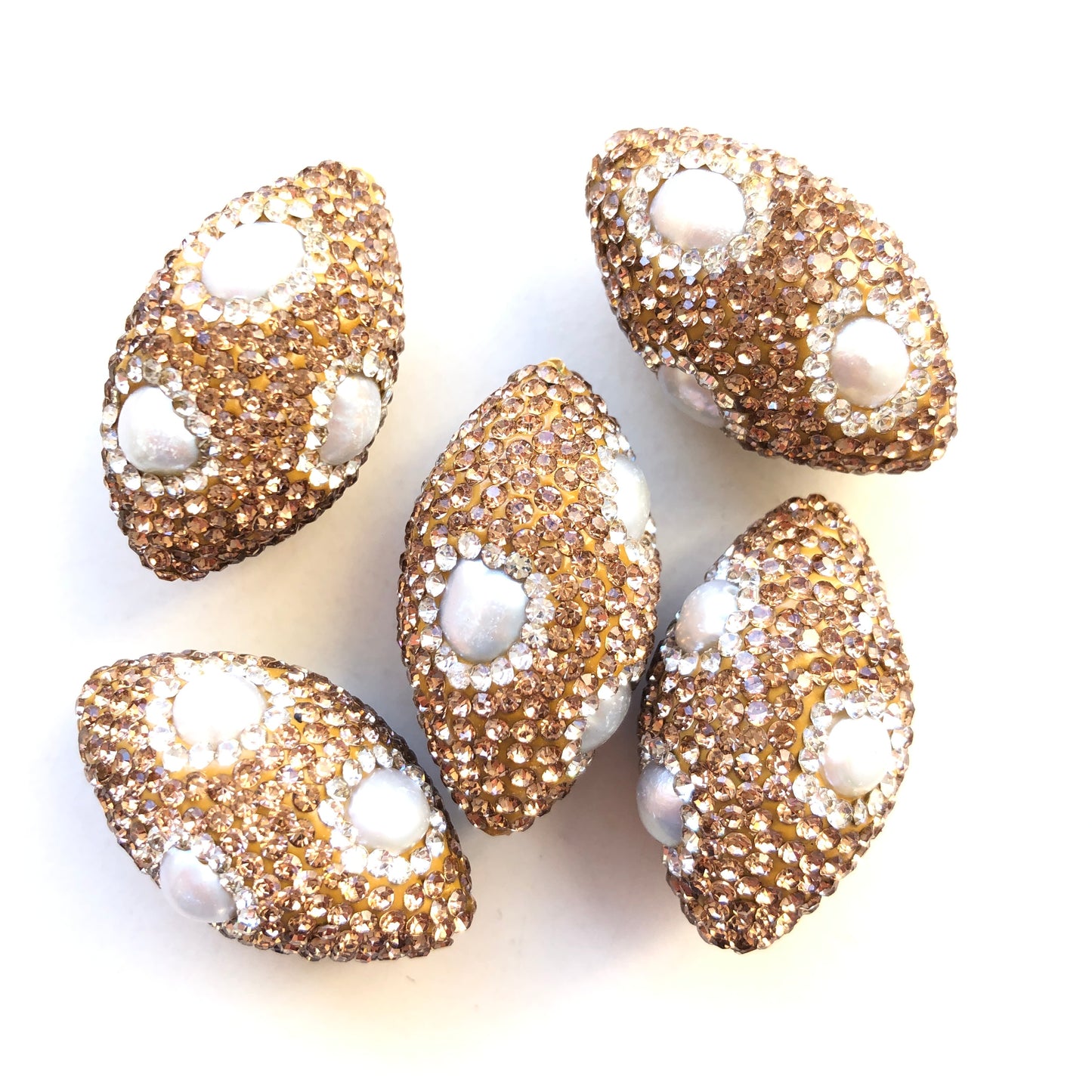 1PC Multicolor Rhinestone Pave Oval Spacers / Focal Beads Style 4 Rhinestone Spacers Focal Beads Charms Beads Beyond