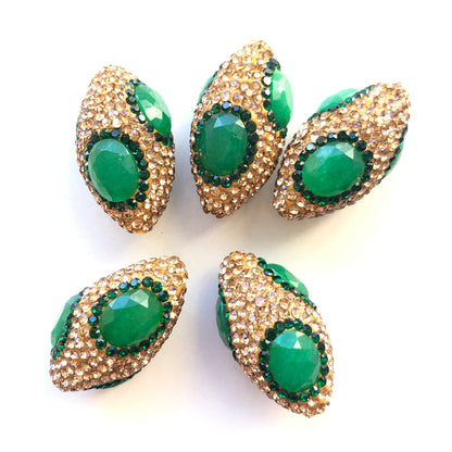 1PC Multicolor Rhinestone Pave Oval Spacers / Focal Beads Rhinestone Spacers Focal Beads Charms Beads Beyond