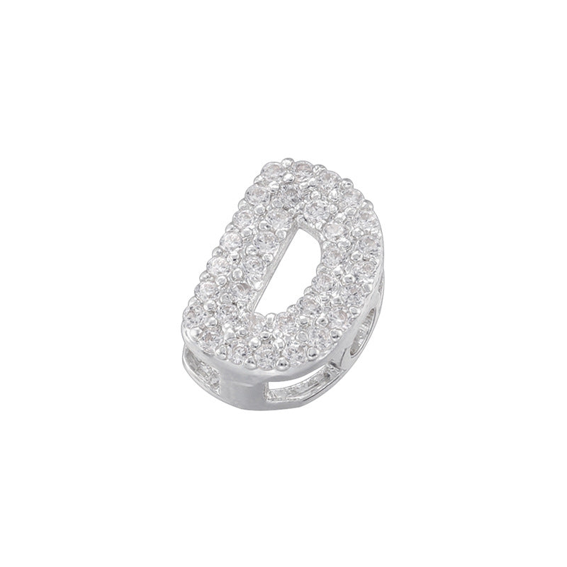 10-26pcs/lot 8*8mm CZ Paved Mini Size Initial Letter Alphabet Beads-Gold, Silver