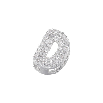 10-26pcs/lot 8*8mm CZ Paved Mini Size Initial Letter Alphabet Beads-Gold, Silver