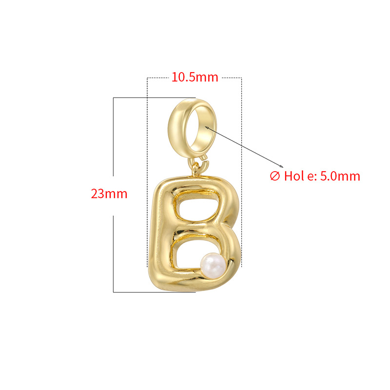 10-26pcs/lot 23*10.5mm Pearl Paved Initial Letter Alphabet Beads-Gold, Silver