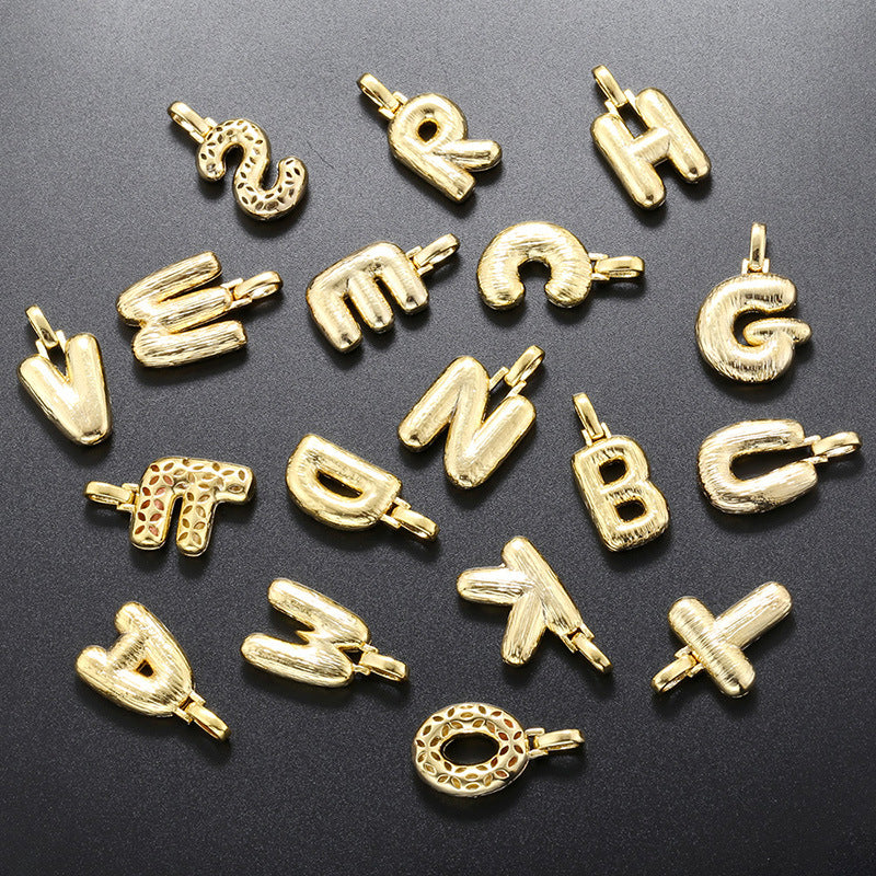 10-26pcs/lot 30*19mm CZ Paved Initial Letter Alphabet Charms-Gold, Silver