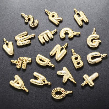 10-26pcs/lot 30*19mm CZ Paved Initial Letter Alphabet Charms-Gold, Silver