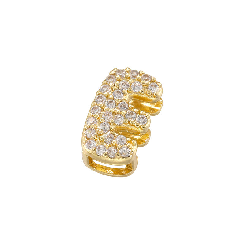 10-26pcs/lot 8*8mm CZ Paved Mini Size Initial Letter Alphabet Beads-Gold, Silver