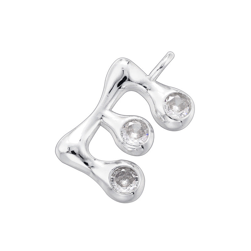 10-26pcs/lot 22.5*18mm CZ Paved Initial Letter Alphabet Charms-Gold, Silver