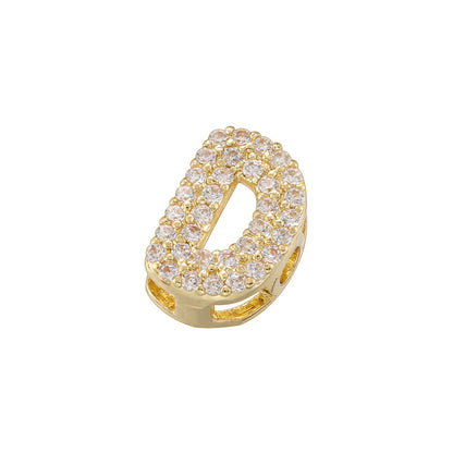 10-26pcs/lot 8*8mm CZ Paved Mini Size Initial Letter Alphabet Beads-Gold, Silver