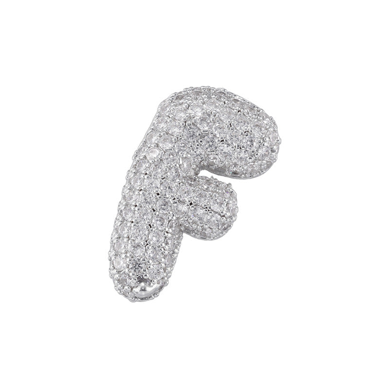 10-26pcs/lot 27*25mm CZ Paved Initial Letter Alphabet Beads Charms-Gold, Silver