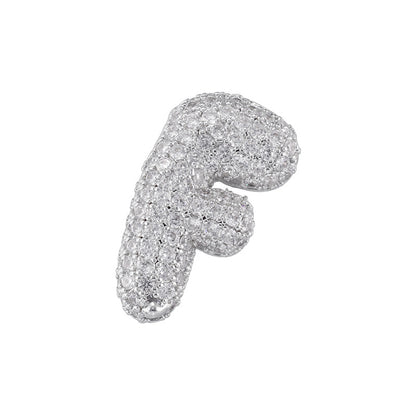 10-26pcs/lot 27*25mm CZ Paved Initial Letter Alphabet Beads Charms-Gold, Silver