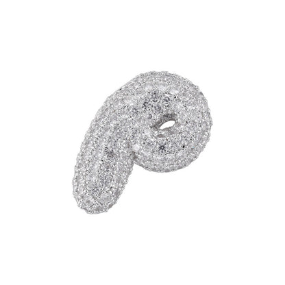 10-26pcs/lot 27*25mm CZ Paved Initial Letter Alphabet Beads Charms-Gold, Silver
