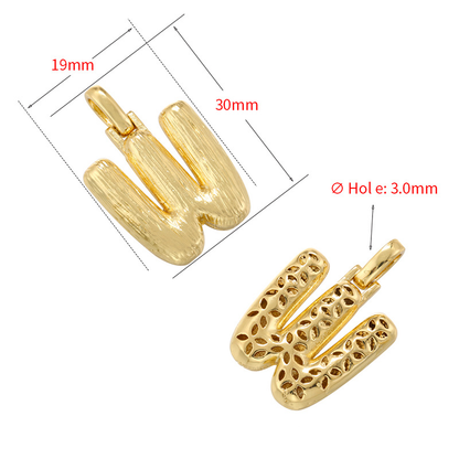 10-26pcs/lot 30*19mm CZ Paved Initial Letter Alphabet Charms-Gold, Silver