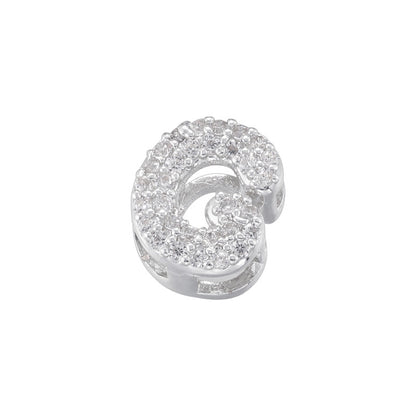 10-26pcs/lot 8*8mm CZ Paved Mini Size Initial Letter Alphabet Beads-Gold, Silver