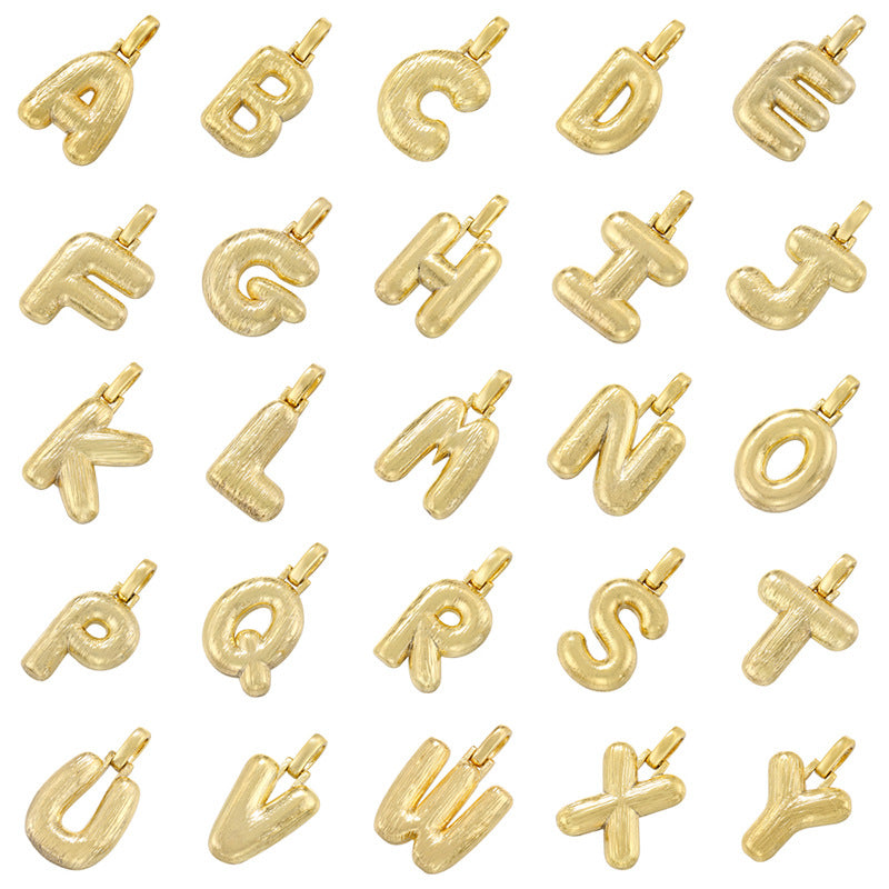 10-26pcs/lot 30*19mm CZ Paved Initial Letter Alphabet Charms-Gold, Silver