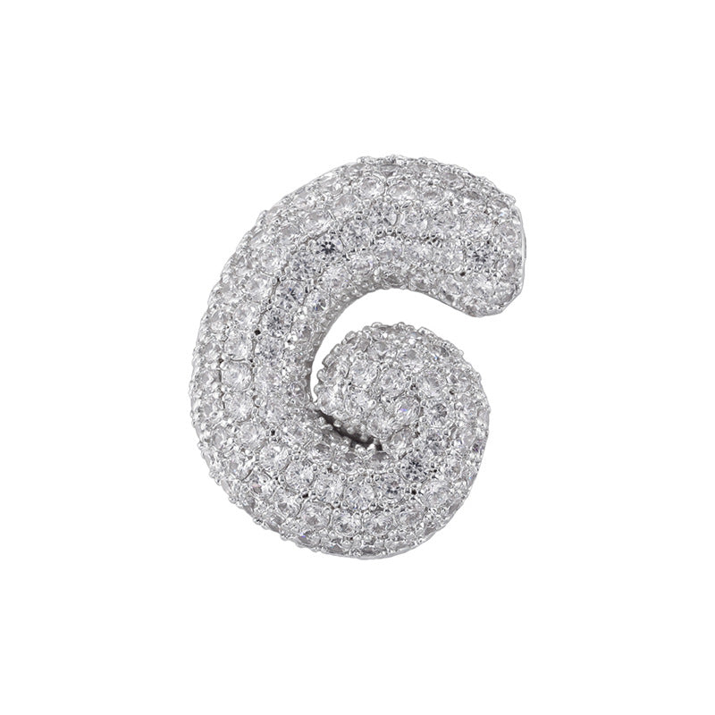 10-26pcs/lot 27*25mm CZ Paved Initial Letter Alphabet Beads Charms-Gold, Silver