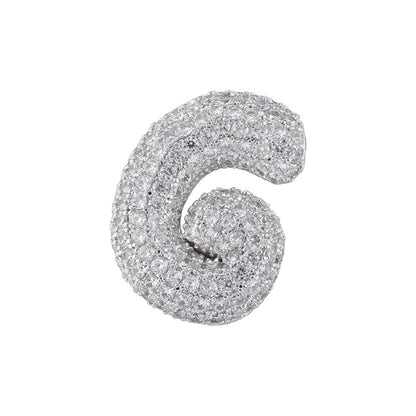 10-26pcs/lot 27*25mm CZ Paved Initial Letter Alphabet Beads Charms-Gold, Silver