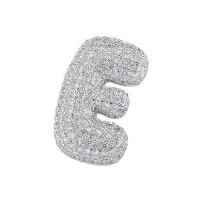 10-26pcs/lot 27*25mm CZ Paved Initial Letter Alphabet Beads Charms-Gold, Silver