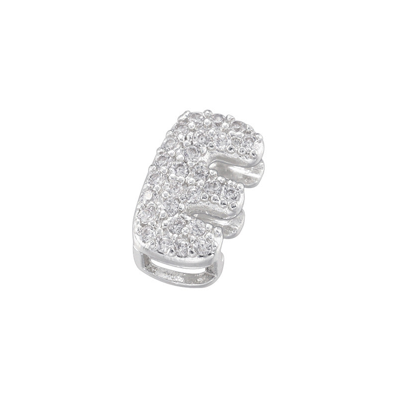 10-26pcs/lot 8*8mm CZ Paved Mini Size Initial Letter Alphabet Beads-Gold, Silver
