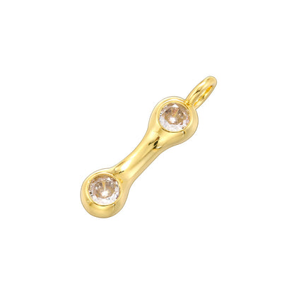 10-26pcs/lot 22.5*18mm CZ Paved Initial Letter Alphabet Charms-Gold, Silver