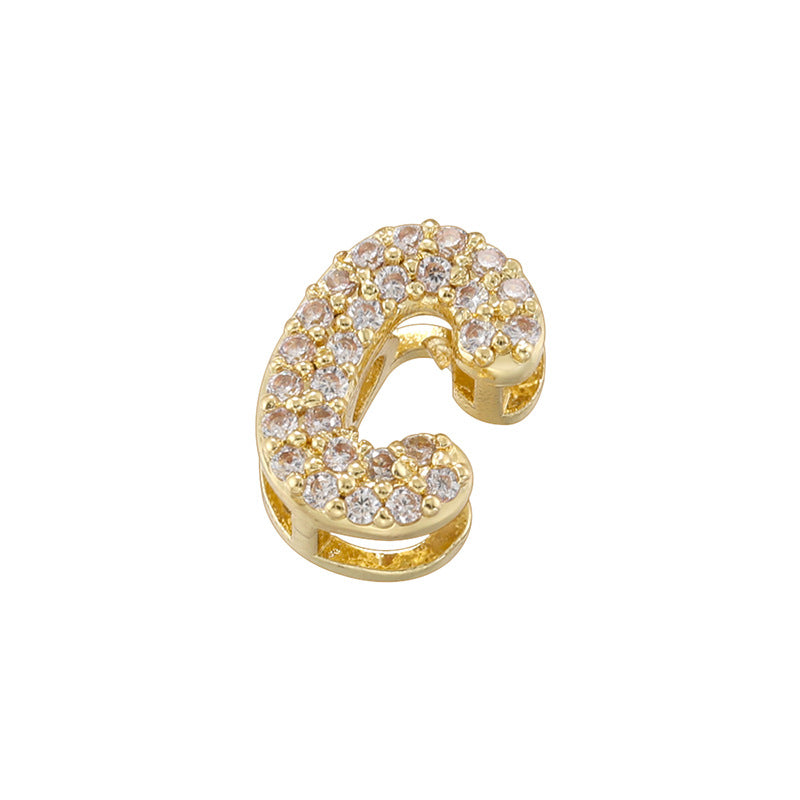 10-26pcs/lot 8*8mm CZ Paved Mini Size Initial Letter Alphabet Beads-Gold, Silver