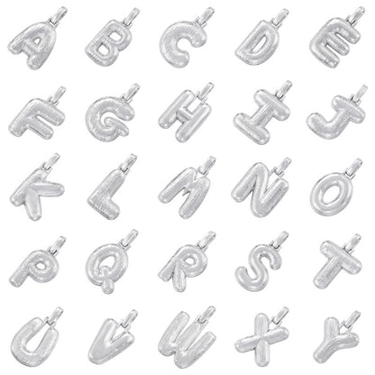 10-26pcs/lot 30*19mm CZ Paved Initial Letter Alphabet Charms-Gold, Silver