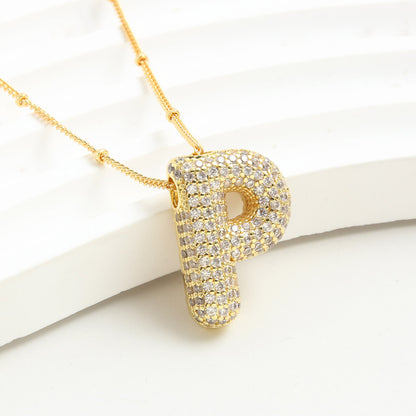 10-26pcs/lot Gold Silver Plated CZ Paved Initial Necklaces Necklaces Charms Beads Beyond