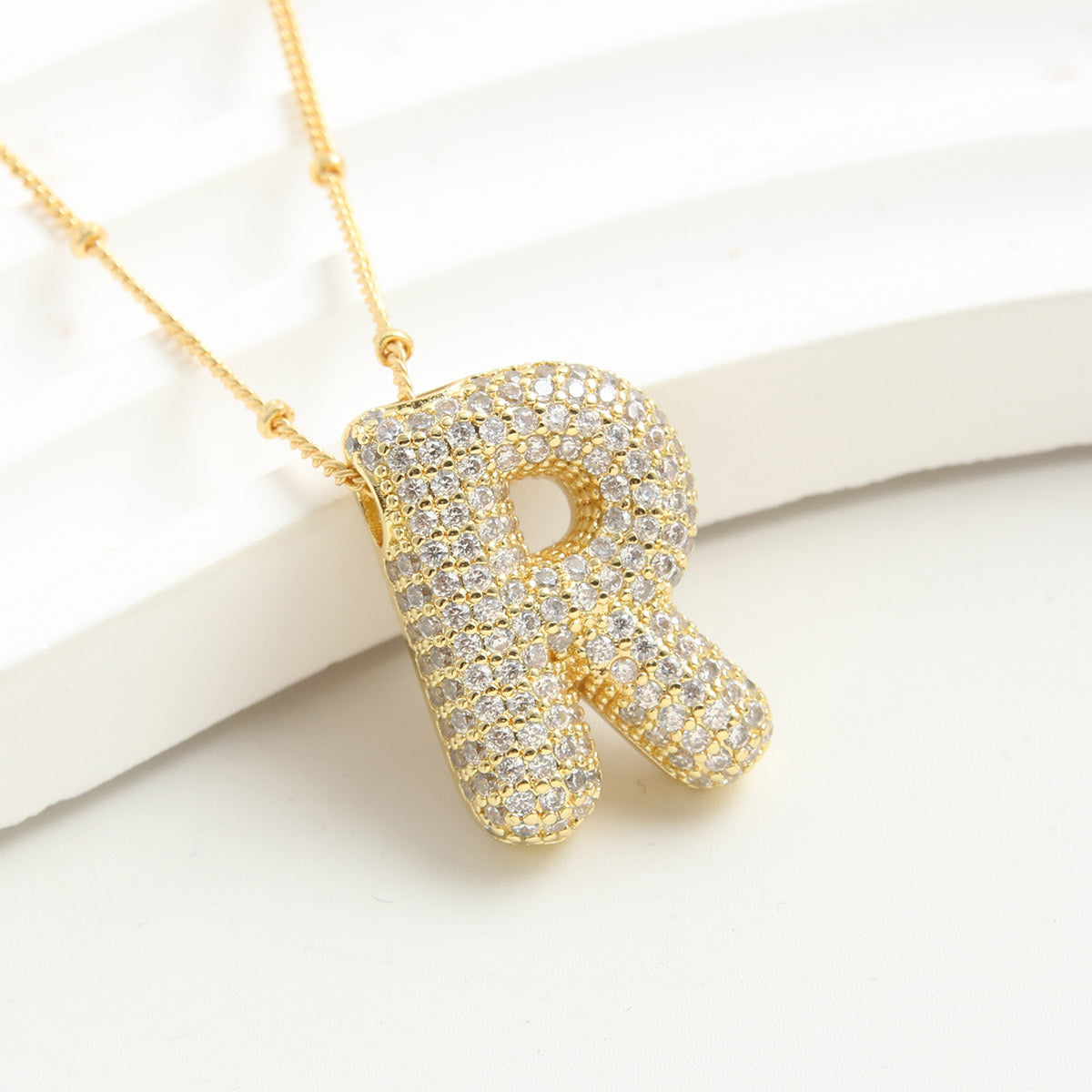 10-26pcs/lot Gold Silver Plated CZ Paved Initial Necklaces Necklaces Charms Beads Beyond