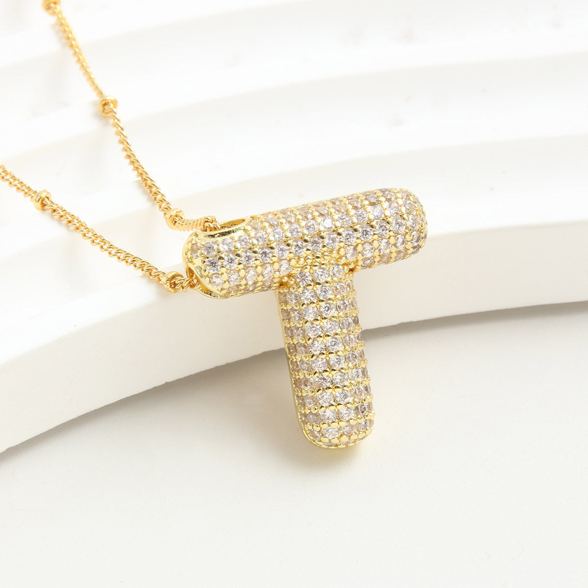 10-26pcs/lot Gold Silver Plated CZ Paved Initial Necklaces Necklaces Charms Beads Beyond