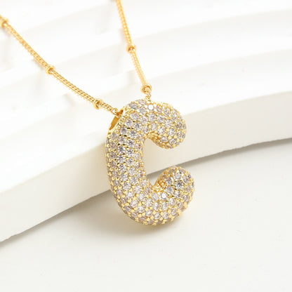 10-26pcs/lot Gold Silver Plated CZ Paved Initial Necklaces Necklaces Charms Beads Beyond