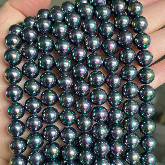 2 Strands/lot 10mm Black Round Pearls Pearls Charms Beads Beyond