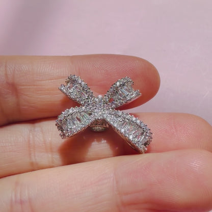 10-20-50pcs/lot CZ Paved Bow Spacers
