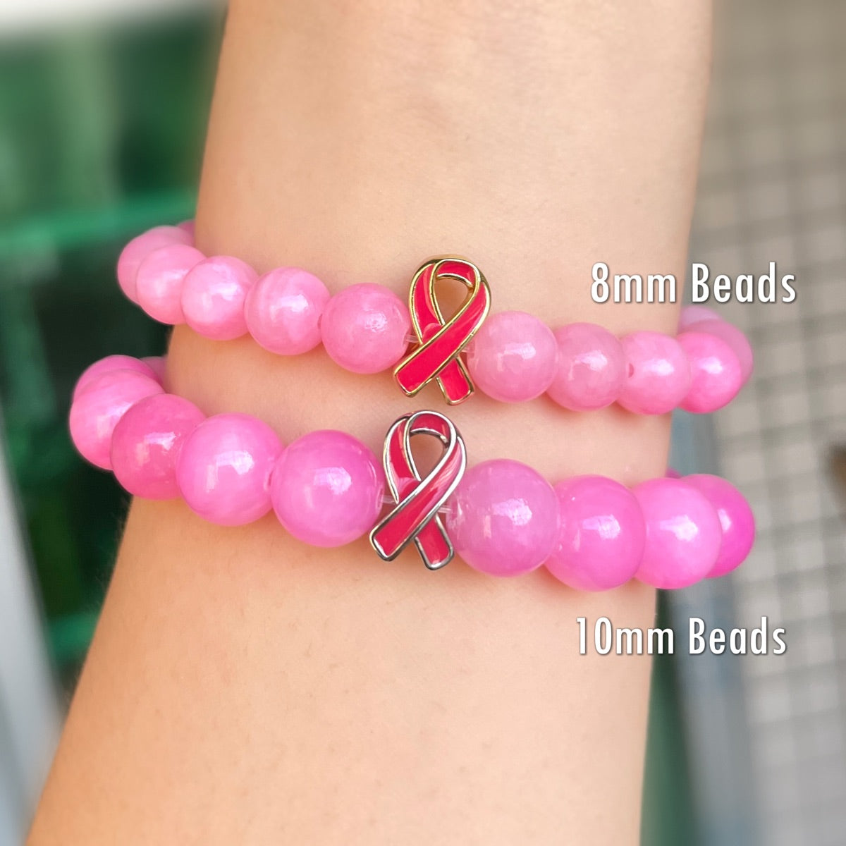 10-20pcs/lot Enamel Pink Ribbon Spacers Beads for Breast Cancer Awareness CZ Paved Spacers Breast Cancer Awareness New Spacers Arrivals Charms Beads Beyond