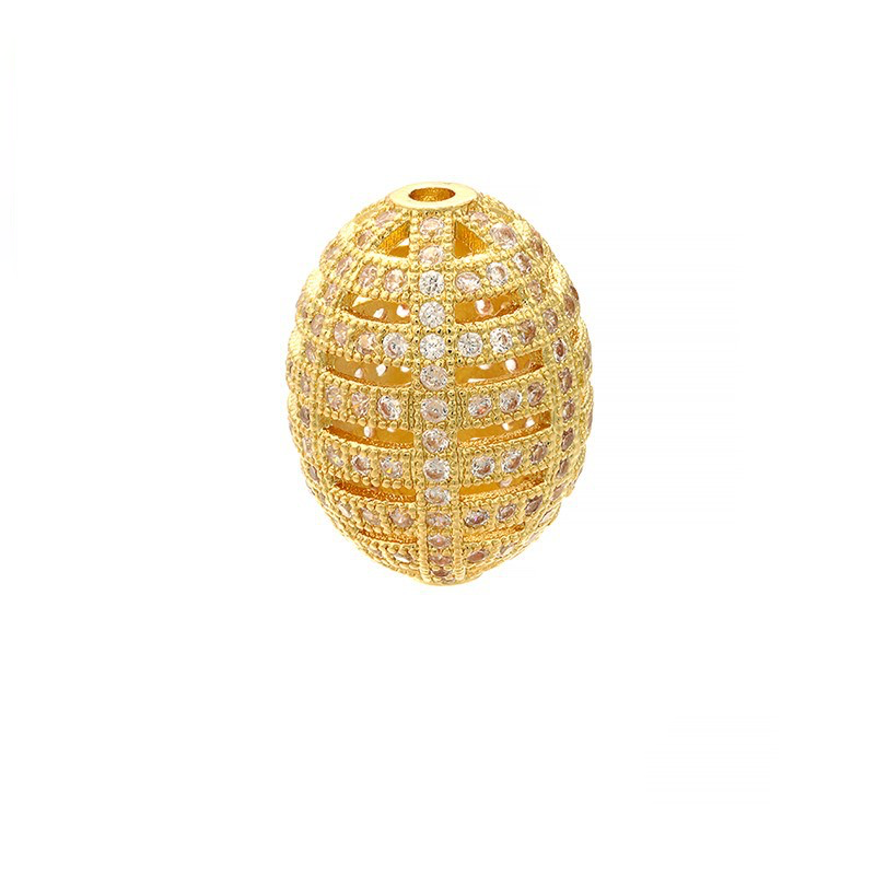 20pcs/lot 15*20mm CZ Paved Oliver Shape Hollow Spacers Gold CZ Paved Spacers Oval Spacers Charms Beads Beyond