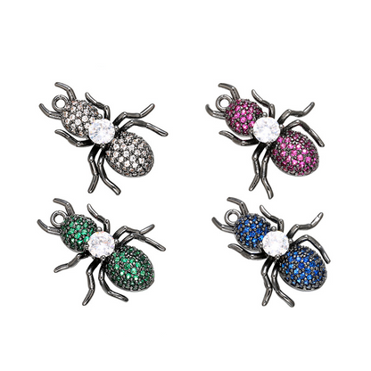 10pcs/lot 22*18mm CZ Paved Ant Charms Mix Colors CZ Paved Charms Charms Beads Beyond