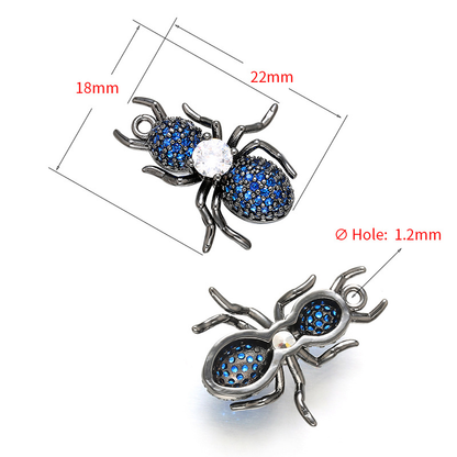 10pcs/lot 22*18mm CZ Paved Ant Charms CZ Paved Charms Charms Beads Beyond