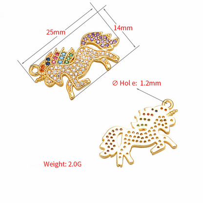 10pcs/lot CZ Paved Insect Horse Coconut Tree Charms CZ Paved Charms Animals & Insects Charms Beads Beyond